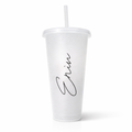 Clear Plastic Cup with Straw