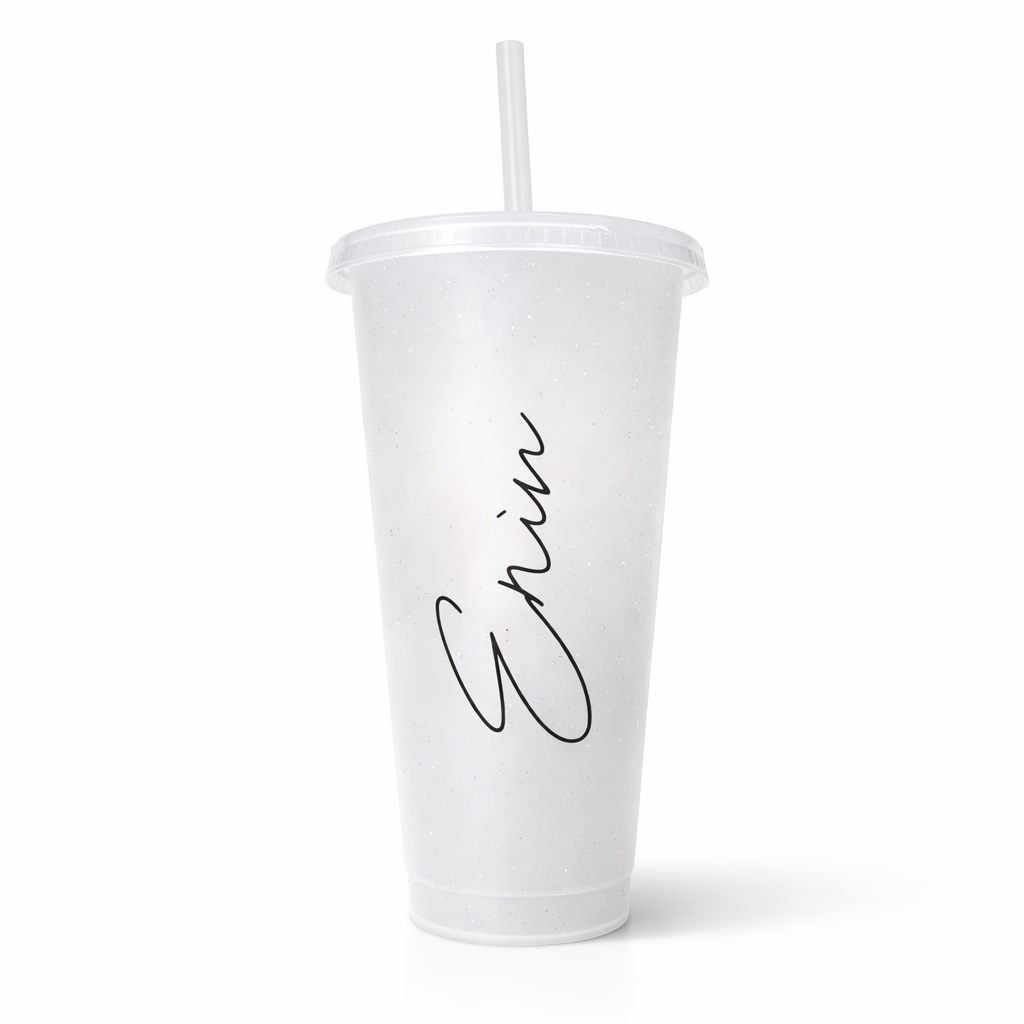 Clear Plastic Cup with Straw