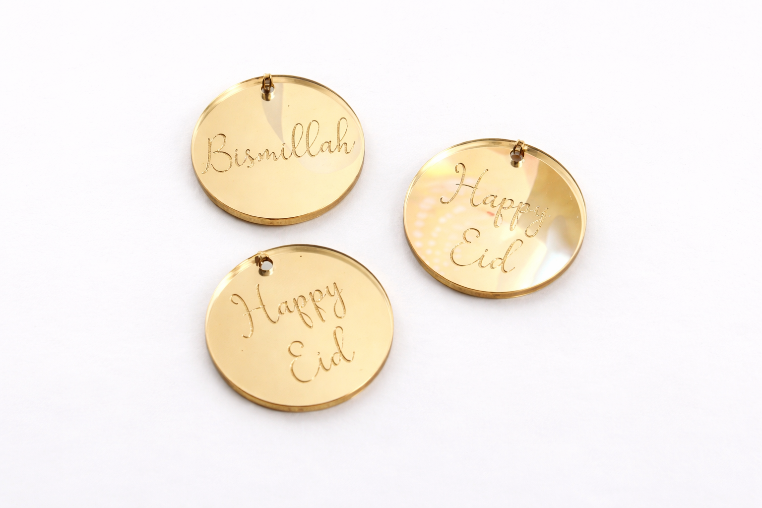 Personalised Acrylic Gold Disc Tag