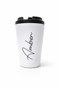 White Stainless Steel Travel Cup