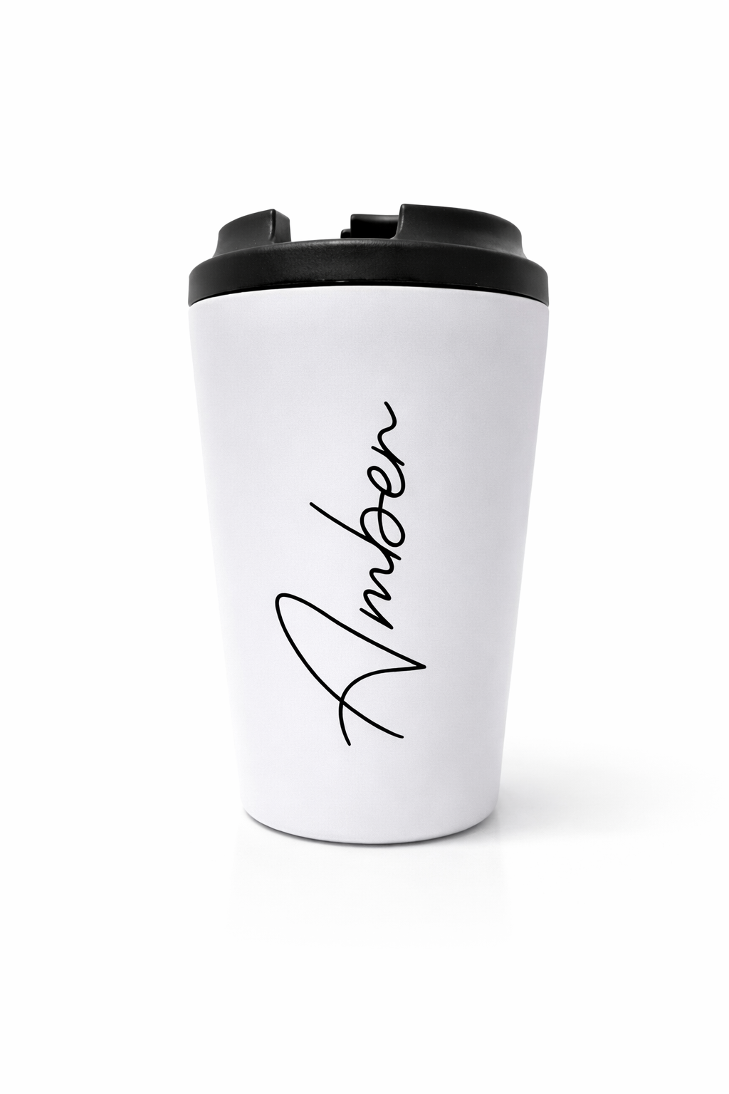 White Stainless Steel Travel Cup