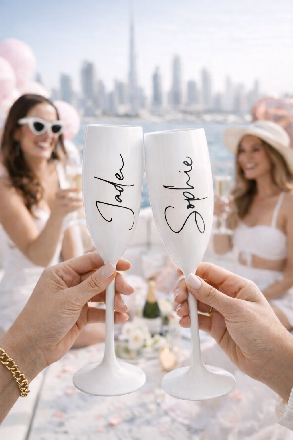White Champagne Flute