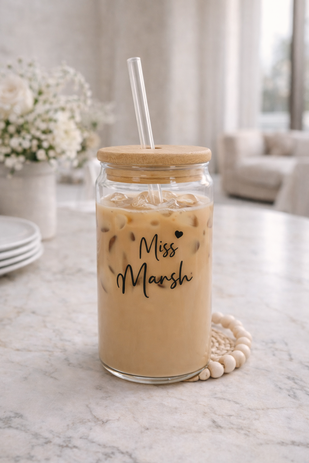 Glass Tumbler with Bamboo Lid