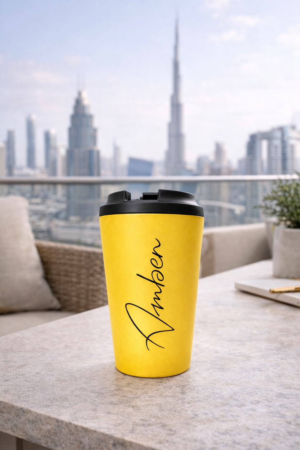 Yellow Stainless Steel Travel Cup