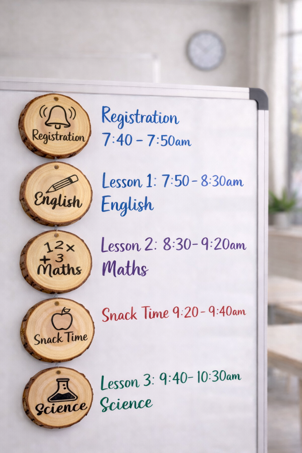 Rustic Wooden Visual Timetable